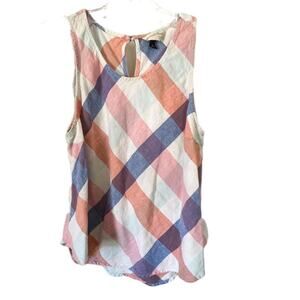 Universal Thread Multicolor Plaid Keyhole Tank